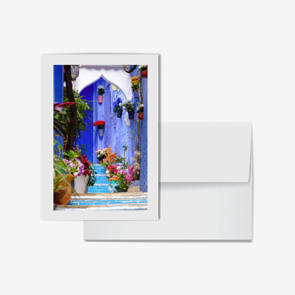 Blue Door with Flowers, Chefchaouen, Morocco